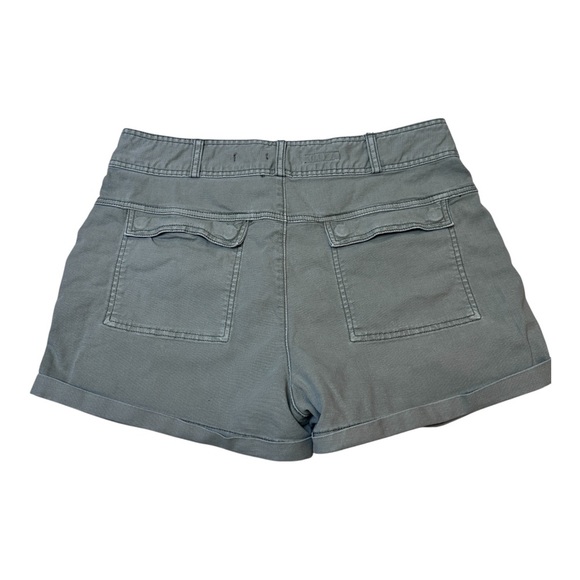 Pilcro Anthropologie Relaxed Pleated High Waisted Olive Green Shorts Size 32 - Picture 2 of 13